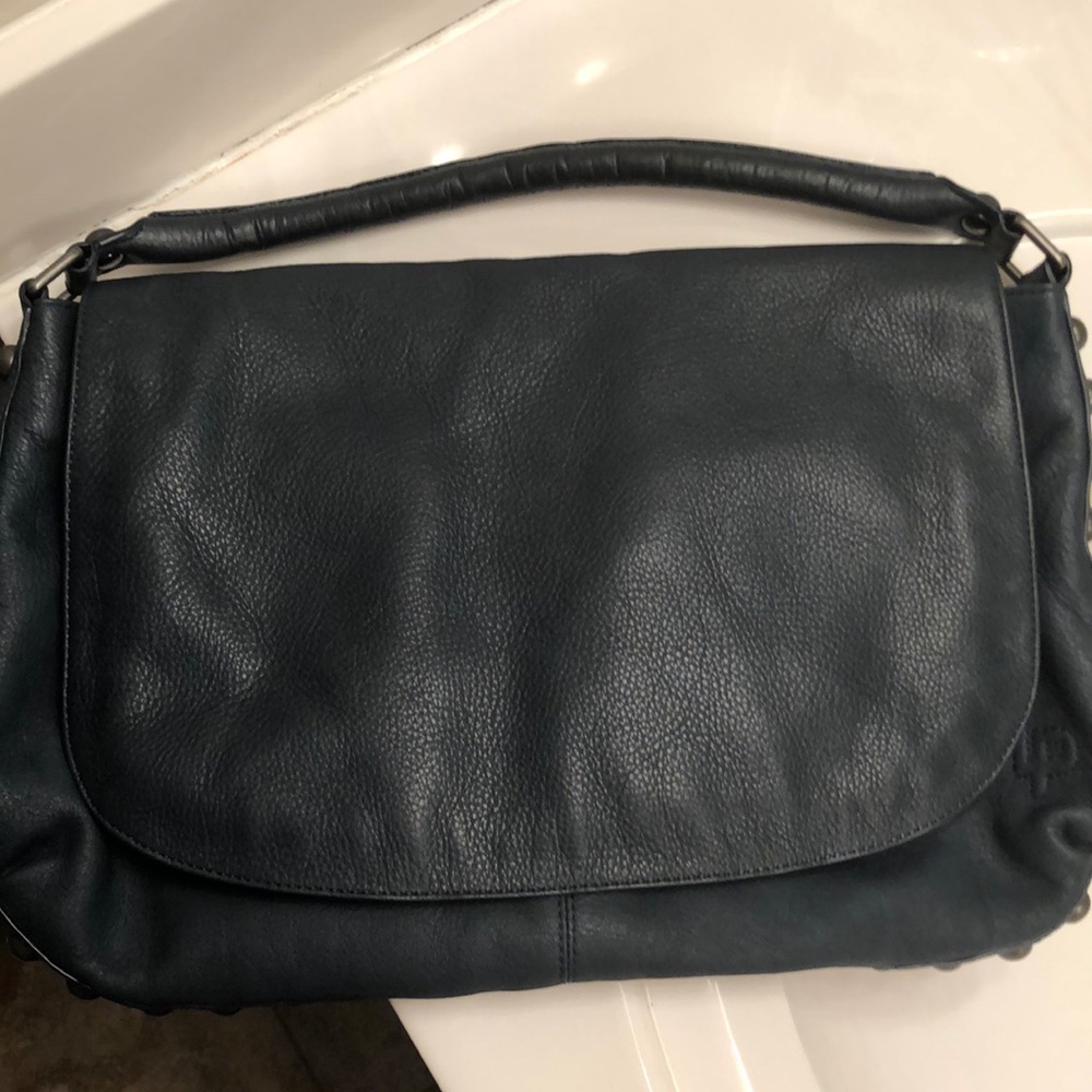 Sleek Navy blue leather Hobo